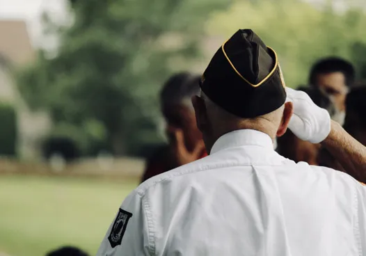 Veteran saluting